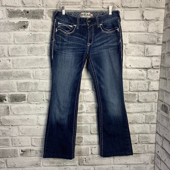 Ariat R.E.A.L. Denim Mid Rise Stretch Entwined Boot Cut Jean - Picture 1 of 12
